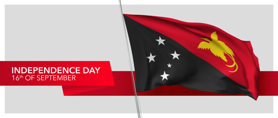 Papua New Guinea independence day vector banner, greeting card
