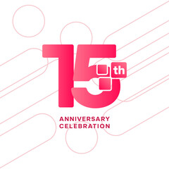 15th anniversary celebration logotype. Anniversary celebration template design, Vector illustrations.