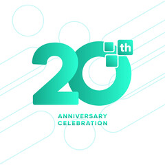 20th anniversary celebration logotype. Anniversary celebration template design, Vector illustrations.