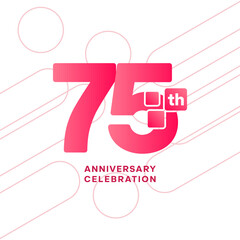 75th anniversary celebration logotype. Anniversary celebration template design, Vector illustrations.