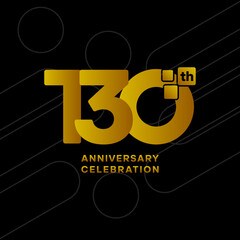 130th anniversary celebration logotype. Golden anniversary celebration template design, Vector illustrations.
