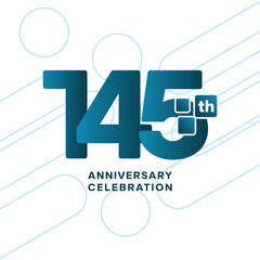 145th anniversary celebration logotype. Anniversary celebration template design, Vector illustrations.