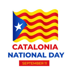 Catalonia National Day typography poster. Holiday on September 11. Vector template for banner, flyer, greeting card, etc