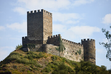 Fototapeta na wymiar Dorias (Lugo, Spain), August 11, 2022. Castle. Medieval construction of the region of Galicia, in the northwest of the country. It belonged to the Lord of Cervantes. It has two towers