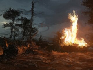 campfire in the woods