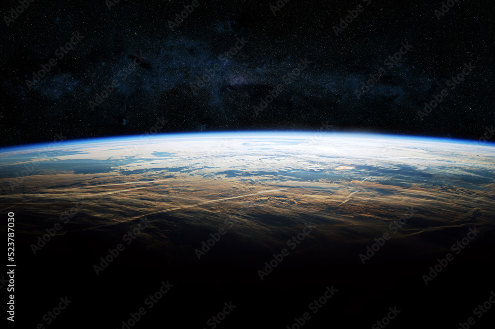 Poster planet earth on space background. elements of this image furnished by nasa.