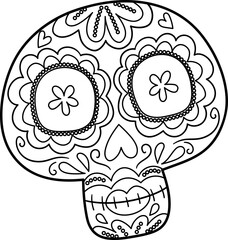 Catrina skull, día de los muertos clipart