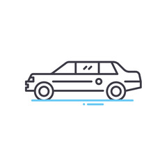Obraz na płótnie Canvas presidential car line icon, outline symbol, vector illustration, concept sign