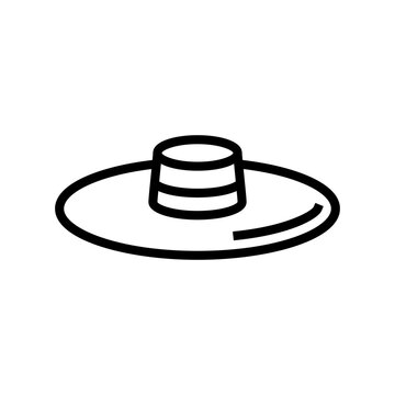 chupalla hat cap line icon vector illustration