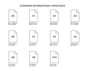 International paper sizes - obrazy, fototapety, plakaty