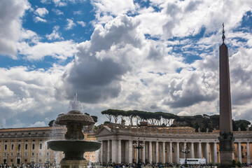 View of a part of the Vatican with blue sky. Vatican, Rome, Italy.
