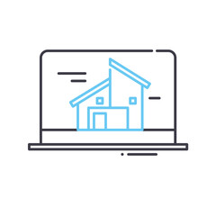 landing page line icon, outline symbol, vector illustration, concept sign