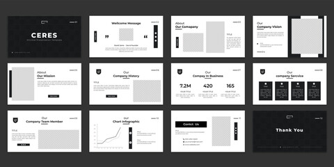 business minimal slides presentation background template, simple style presentation layout template.   landing page, annual report, company profile. - obrazy, fototapety, plakaty