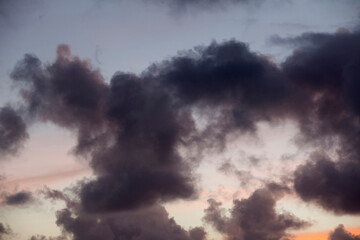 Clouds at sunset, weather concept