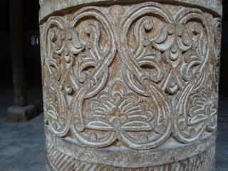 [Uzbekistan] Close up of wooden pillar in Juma Mosque (Friday Mosque) in Itchan Kala (Khiva)