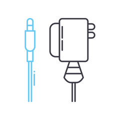 phone charger line icon, outline symbol, vector illustration, concept sign