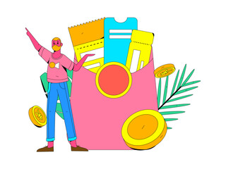 Coupon concept flat vector concept operation illustration
