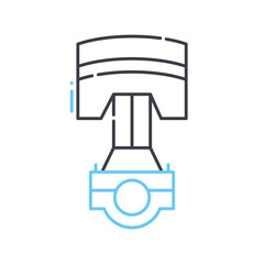 piston line icon, outline symbol, vector illustration, concept sign