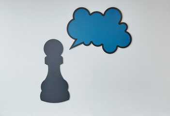 Chess room, chair and table, symbol on the wall style.