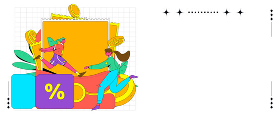 Coupon concept flat vector concept operation illustration
