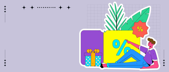Naklejka premium Coupon concept flat vector concept operation illustration 