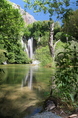 Silky waterfall on Krka river, National park Krka, Croatia