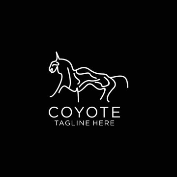 Coyote logo design icon template