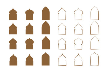 Set of Arabian Arches. Jharokha vector Illustration. Window architecture Illustration. Line art arch Illustration. Rajasthani Jharokha and arches.