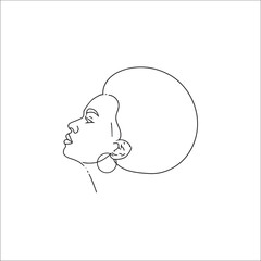 African woman line art