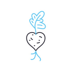 radish line icon, outline symbol, vector illustration, concept sign