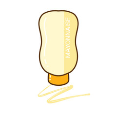 Hand drawn vector illustration of mayonnaise isolated on white background.
