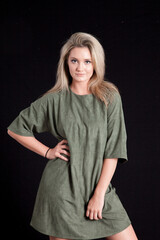 Thoughtful Blond with her hand on her hip