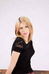 Fototapeta premium Lovely blond looking thoughtful