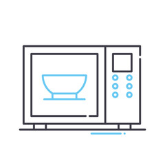 microwave oven line icon, outline symbol, vector illustration, concept sign
