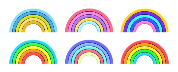 Obraz premium Vector 3d rainbow.
