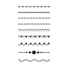 Obraz premium Doodle text dividers. Hand drawn divide. Vector line set.