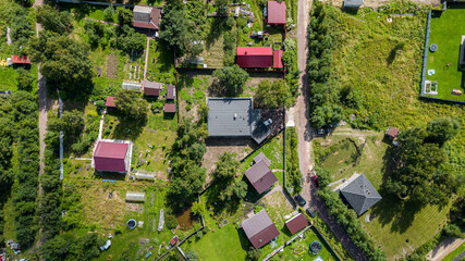 Photo from a quadcopter flying over gardening