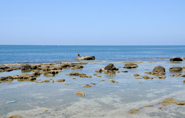 Angler an der Küste von Livorno