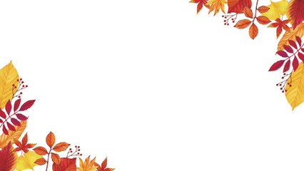 秋の鮮やか紅葉フレーム背景