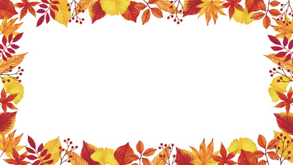 秋の鮮やか紅葉フレーム背景