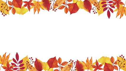 秋の鮮やか紅葉フレーム背景