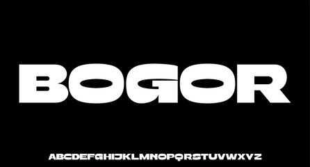 unique fat expanded modern font alphabetical vector set	
