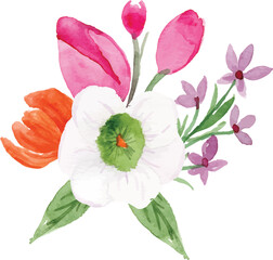 Naklejka premium Looser Flower Watercolor