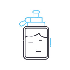 water flask line icon, outline symbol, vector illustration, concept sign