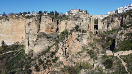 Fototapeta na wymiar panoramic bridge of Ronda in Malaga, Spain