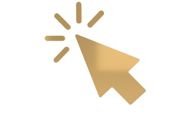 Computer click sign in gold color