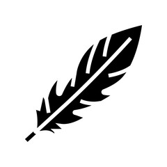 goose feather soft fluffy glyph icon vector illustration