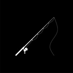  Fishing rod icon isolated on dark background