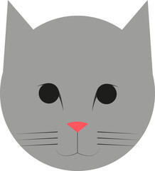 Grey cat vector illustration