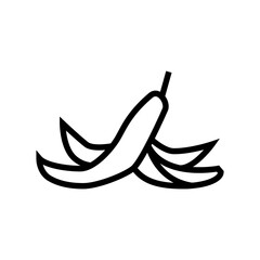 peel banana line icon vector illustration